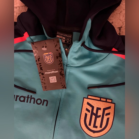 Marathon Authentic Ecuador National Team Soccer Turquoise Jacket Men’s Sz: M - Picture 2 of 3